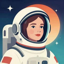 sherilyn fenn 2 6 years old astronaut, retro space helmet, forbidden planet 1 9 5 6, retro futurism 1 9 5 0 s, half portrait by stanley artgerm, dramatic lighting, ilya kuvshinov, trending on artstation, flat colour, geometric curves, gradient filter, pleasing tone colours