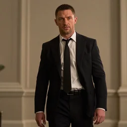 film still of Tom Hardy as James Bond in No Time To Die, 8k,