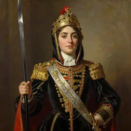 a proud female Ottoman Janissary, by Charles Sillem Lidderdale, 4k, brilliant, painterly, realism