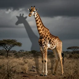 cat giraffe hybrid, rare photograph