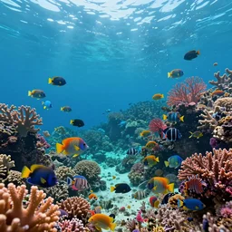 a beautiful ocean full with tropical fish and coral, Trending on artstation