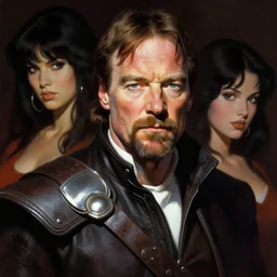portrait of walter white as conan the barbarian by frank frazetta and harumi hironaka