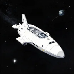 a spaceship in cosmic space, art by dayer diego, dayer diego artwork, concept art, simple,