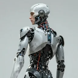 male cyborg body profile cyberpunk by caravaggio
