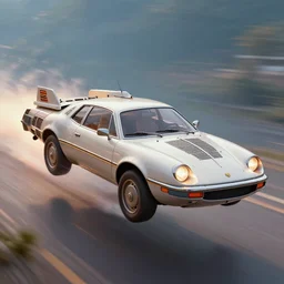 a time machine that looks like a car flying through time
