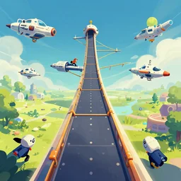 A beautiful artwork illustration, level design, third person, a parkour course in a space ship, featured on artstation, wide angle, vertical orientation