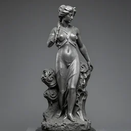 mnemosine goddess statue sculpted in volcanic rock with silver threads, made by antonio corradini and bernini, ultrarealistic, detailed, 8 k