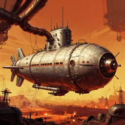 a bulbous space-station with massive piping and cables inspired by a nuclear reactor submarine and maschinen krieger, ilm, beeple, star citizen halo, mass effect, starship troopers, elysium, iron smelting pits, high tech industrial, warm saturated colours