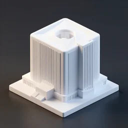 isometric render of a white architecture model, highly detailed pristine impressive professional render. studio lightning, artstation, cgsociety, deviantart. octane, maya, 3 dsmax, vray. subsurface scattering, directional path tracing, caustics, hdri, volumetric lighting. 8 k. hdr. blender, cycles, demo scene