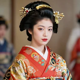 japanese lady god, bright colors, fashion model, portrait shot, glitter, depth of field, 8 k, hyper detailed, intricate, trending on artstation