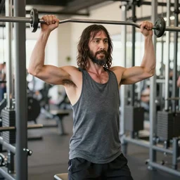 jesus working out at the gym