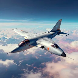 mig - 2 5 flying above vaporwave clouds, vaporwave art