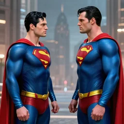 a photo of superman confronting homelander