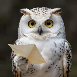 beautiful polar owl holding a letter, by artgerm, victo ngai, ryohei hase, artstation, highly detailed digital painting, smooth, global illumination, fantasy art by greg rutkowsky, karl spitzweg, leyendecker