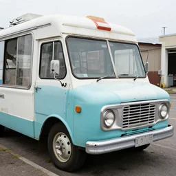 an abandoned ice cream truck from the 6 0 s, with the words free ice cream and a logo for the ice cream company algida