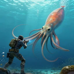 Fighting giant squids in Call of Duty