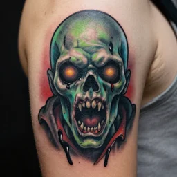 zombie tatoo, 8 k hd close up,