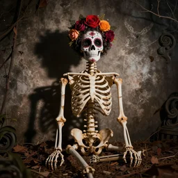 day of the dead style skeleton