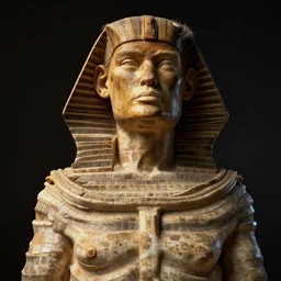 Donald Trump with sphinx body, realistic artstyle, wide shot, dramatic lighting, octane render, hyperrealistic, high quality, highly detailed, HD, beautiful, cinematic, 8k, unreal engine, facial accuracy, symmetrical