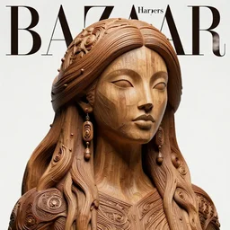 sculpture made of wood, portrait, female, tree, future, shaman, harper's bazaar, vogue, magazine, insanely detailed and intricate, concept art, close up, ornate, luxury, elite, elegant, trending on artstation, by ruan jia, by Kenneth Willardt, by ross tran, by WLOP, by Andrei Riabovitchev,