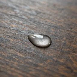 silver drops on an old wood table