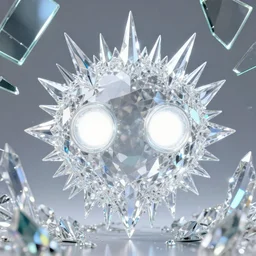 clear diamond warlock, glass organs, glowing round eyes, prism spikes, made of crystal, broken mirrors, holographic light, intricate, ornate, souls, cinematic lighting, black hole battle scene, 8 k, vray render, dirty, defeat, photography style of tim hetherington