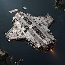 birdseye view of spaceship, folding - time, ultra - realistic, concept art, intricate details, dark, highly detailed, photorealistic, octane render, 8 k, hdr, unreal engine