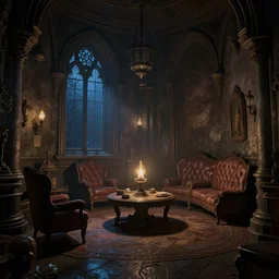 chamber at night, fantasy, unreal engine