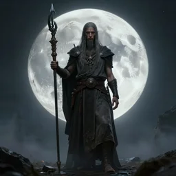 moon shaman, fantasy apocalypse, digital art, 4 k, mmo