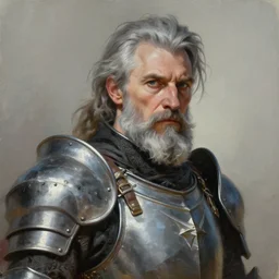 very detailed masterpiece painting of an armored warrior character portrait, older man with grey hair and beard, ,artstation, concept art by Greg Rutkowski, WLOP, liang xing, NeoArtCore, Zumidraws, Zumi, Axsens, Dan Mumford, Christophe Vacher