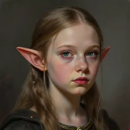 portrait of greta thunberg as a cute medieval goblin girl with lipstick and long eyelashes, beautiful face, hyper realistic, highly detailed, digital painting, artstation, illustration, concept art by hyung tae and frank frazetta, digital paint, matte paint, washed colors, dark, gloomy