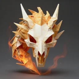 stunning origami god dragon skull portrait, skull, fire, fantasy, intricate, elegant, highly detailed, digital painting, artstation, concept art, smooth, sharp focus, illustration, art by afshar petros and krenz cushart and artem demura and tony sandoval