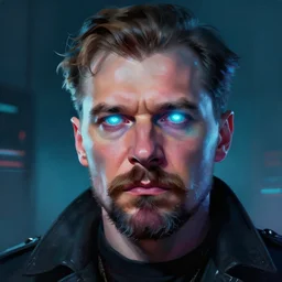 « a portrait o cyberpunk joseph stalin, glowing eyes, a digital painting by charlie bowater, featured on cgsociety, fantasy art, behance hd, wiccan, artstation hd »