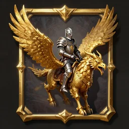 a paladin in chainmail riding a golden griffon, top down view, digital art, character token, monster token, virtual tabletop, vtt, roll 2 0, fantasy grounds, dnd, deviantart, intricate detail, sharp contrast, shadows
