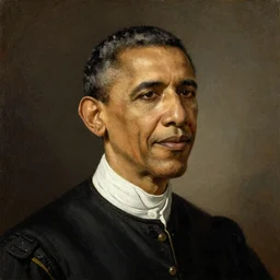 medieval oil painting portrait of obama, 1 7 0 0 s