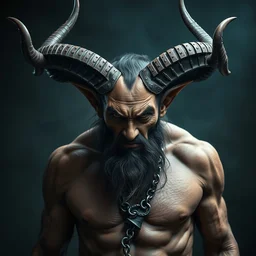 hyper realistic full body portrait of viktor orban depicted as evil satyr, devil with horns and hoofs, gorgeous lighting by kim jung giu weta studio, mucha, bautista and norman rockwell and greg rutkowski and tom bagshaw and james gurney and lucasfilm