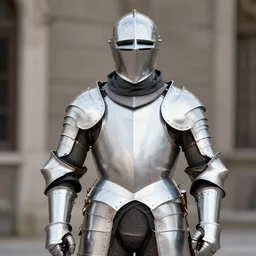 knight in white italian armor realistic panting