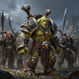an orc army, blizzard warcraft art, concept art, incredibly highly detailed and realistic, 8 k, sharp focus, studio quality
