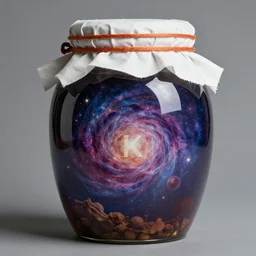 pickle jar fermenting into a new universe, 8 k, highly detailed, photo,