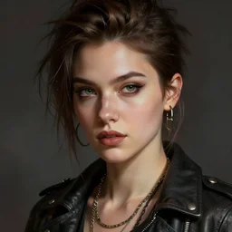 a beautiful digital art portrait of a woman, srap - punk, artstation