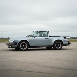 Porsche 911 pickup truck, 4k, photography, wide shot, wide lens
