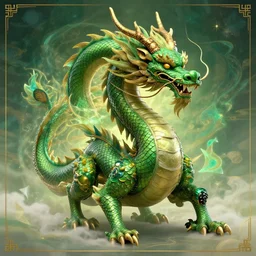a beautiful full - body green chinese dragon, wisdom, magical render in maya by peter mohrbacher and kentaro miura, artstation, 8 k ivan laliashvili, james gurney poster style