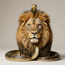a snake snake disguised as a lion head neck neck mane tall long viper national geographic tombow peter doig greg rutkowski lucian freud arsen savadov dan witz vik muniz