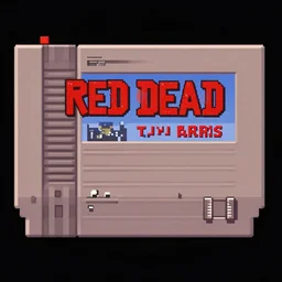 a NES game title card screen for a game called Red Dead, 8-bit