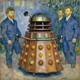 beautiful post - impressionist painting of dalek, by henri de toulouse - lautrec, camille pissarro, paul cezanne, henri rousseau, vincent van gogh, henri - edmond