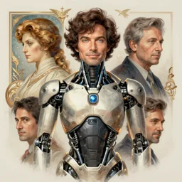 concept portrait of cyborg bob ross intricate, elegant, highly detailed, my rendition, digital painting, artstation, concept art, smooth, sharp focus, illustration, art by greg rutkowski and alphonse mucha and uang guangjian and gil elvgren and sachin teng, symmetry!!