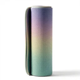 pastel yoga mat, high detail macro photography, isolated on a pure white background, centered, entire object in frame, sharp focus, soft studio lighting