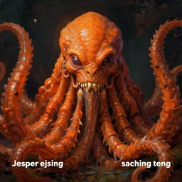 portrait of orange cthulhu by jesper ejsing and saching teng