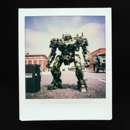 camo battlemech defending west berlin, 1 9 8 5 polaroid photo