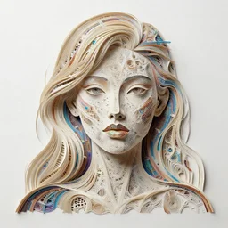 portrait of a woman made of paper. intricate abstract. intricate artwork. by tooth wu, wlop, beeple, dan mumford. trending on artstation, greg rutkowski very coherent symmetrical artwork. cinematic, hyper realism, high detail, octane render, 8 k, iridescent accents